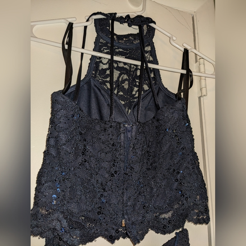 Two piece set evening/Prom navy dress size 3/4 - Picture 10 of 12